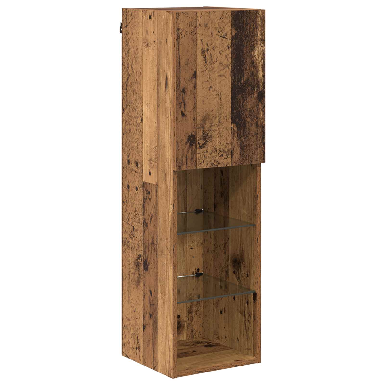 vidaXL TV-Wandregal-Set mit LED 6 pcs Altholz Holzwerkstoff