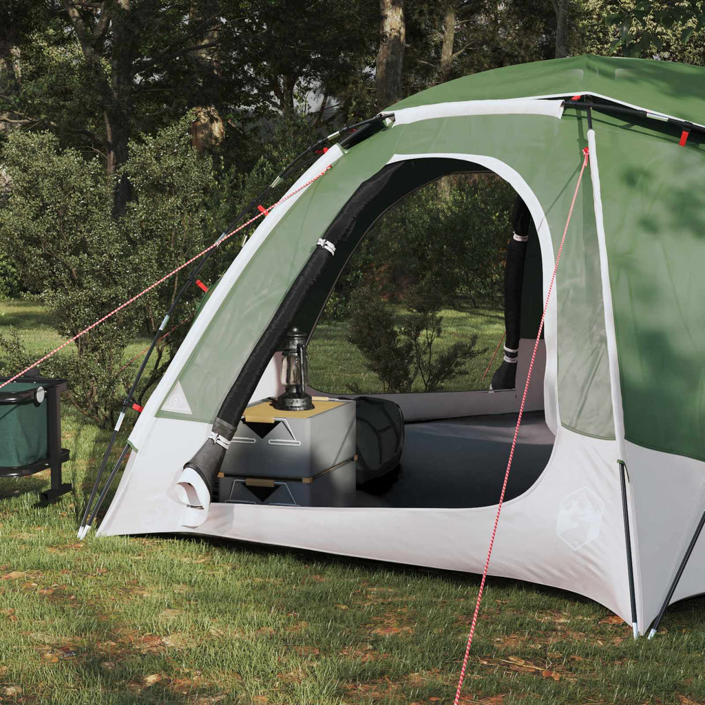 vidaXL Kuppelzelt mit abnehmbarem Regenfly Grün 4-Personen