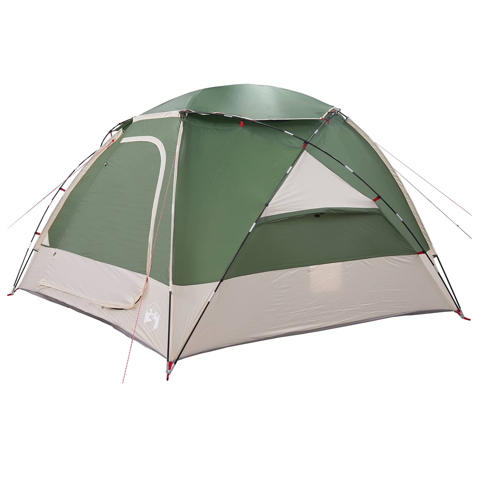 vidaXL Kuppelzelt mit abnehmbarem Regenfly Grün 4-Personen