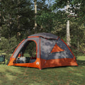 vidaXL Kuppelzelt mit abnehmbarem Regenfly Grau und Orange 4-Personen