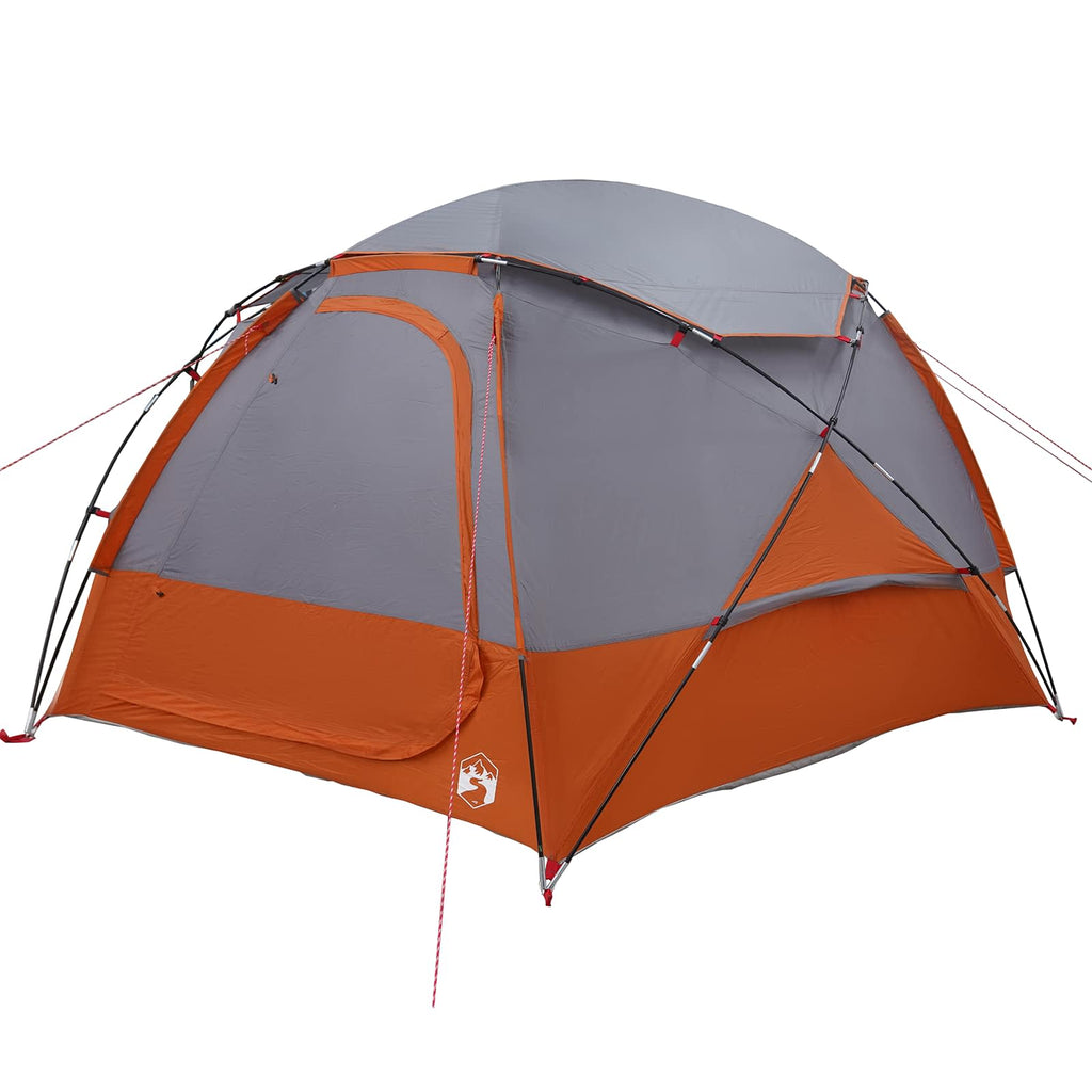 vidaXL Kuppelzelt mit abnehmbarem Regenfly Grau und Orange 4-Personen
