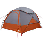vidaXL Kuppelzelt mit abnehmbarem Regenfly Grau und Orange 4-Personen