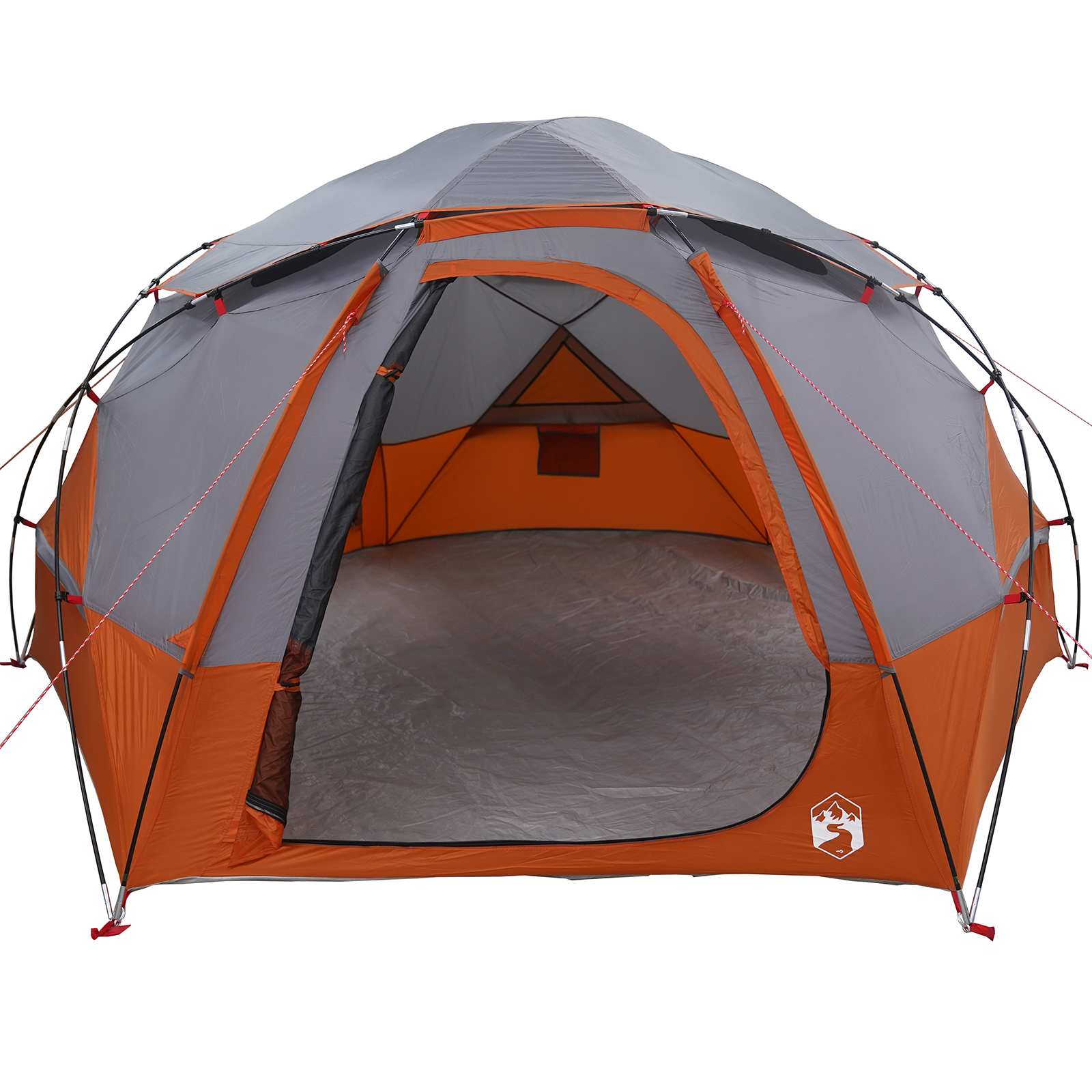 vidaXL Kuppelzelt mit abnehmbarem Regenfly Grau und Orange 4-Personen
