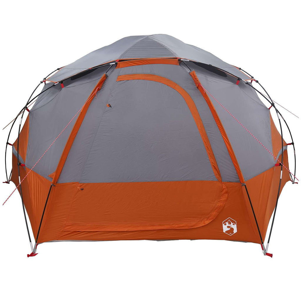 vidaXL Kuppelzelt mit abnehmbarem Regenfly Grau und Orange 4-Personen