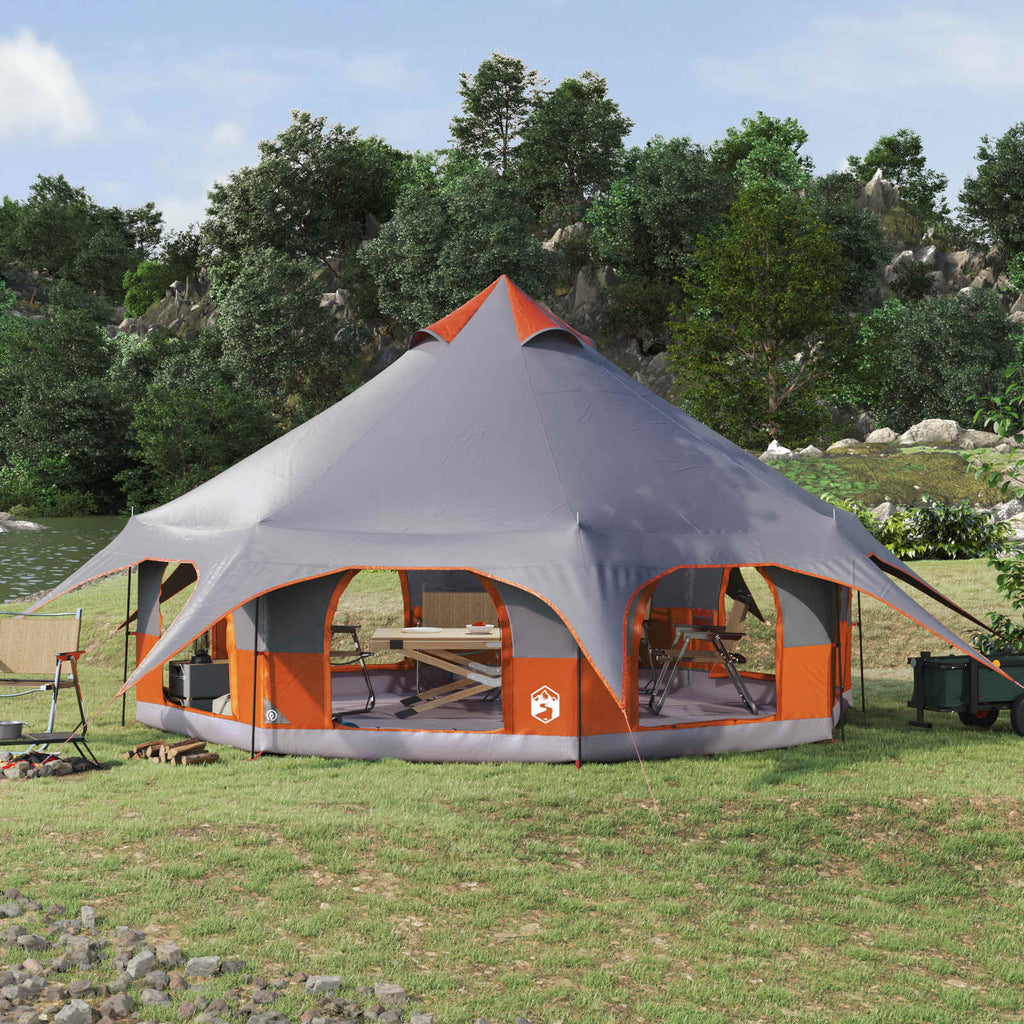 vidaXL Familienzelt Grau und Orange 10 Personen