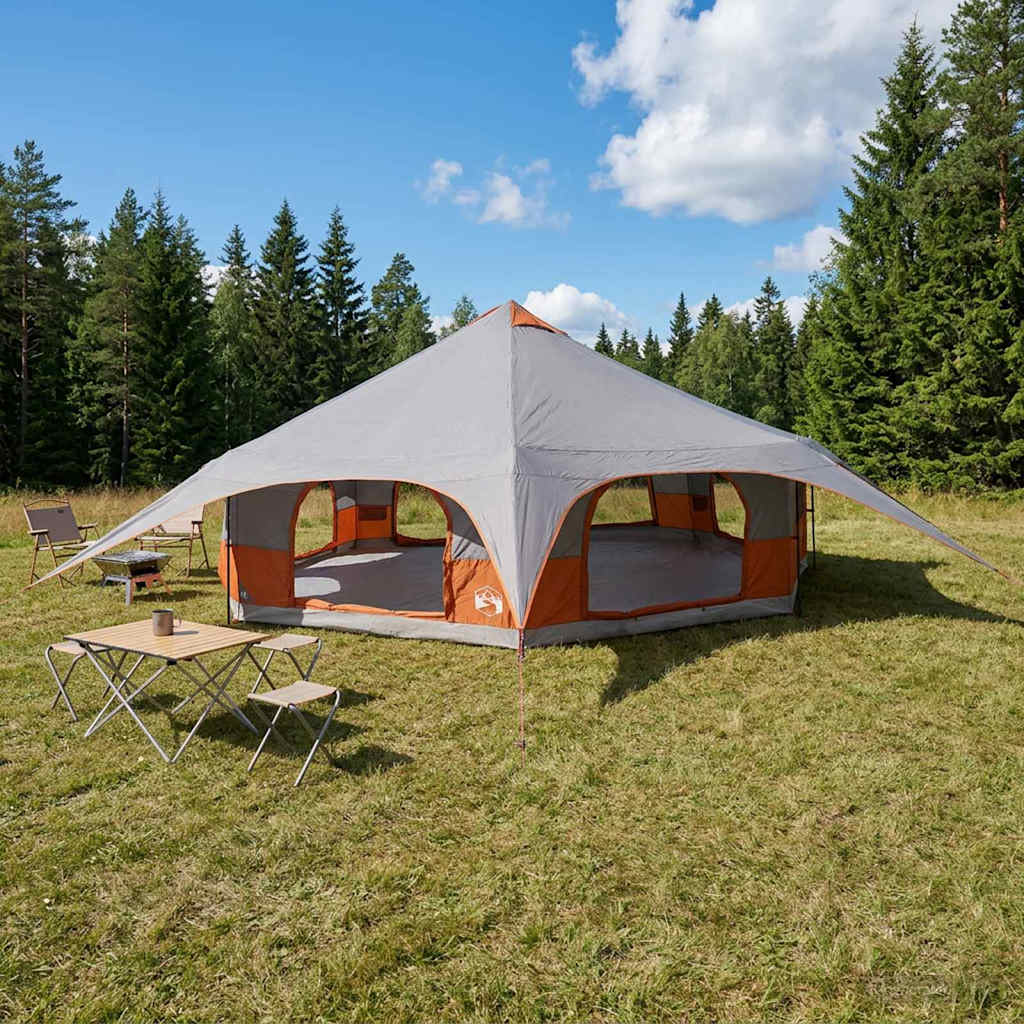 vidaXL Familienzelt Grau und Orange 10 Personen