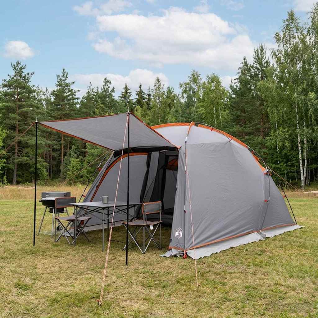 vidaXL Tunnelzelt Grau und Orange 361 x 235 x 147 cm