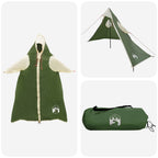 vidaXL 2-in-1 Regenponcho mit Kapuze Grün 262 x 126 x 130 cm