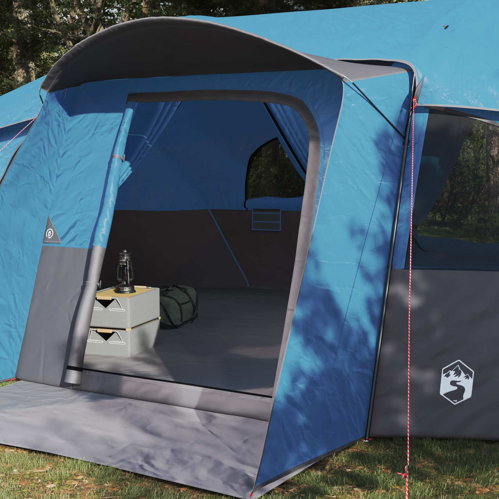 vidaXL Familienzelt mit Regenschutz wasserdicht Blau 18-Personen
