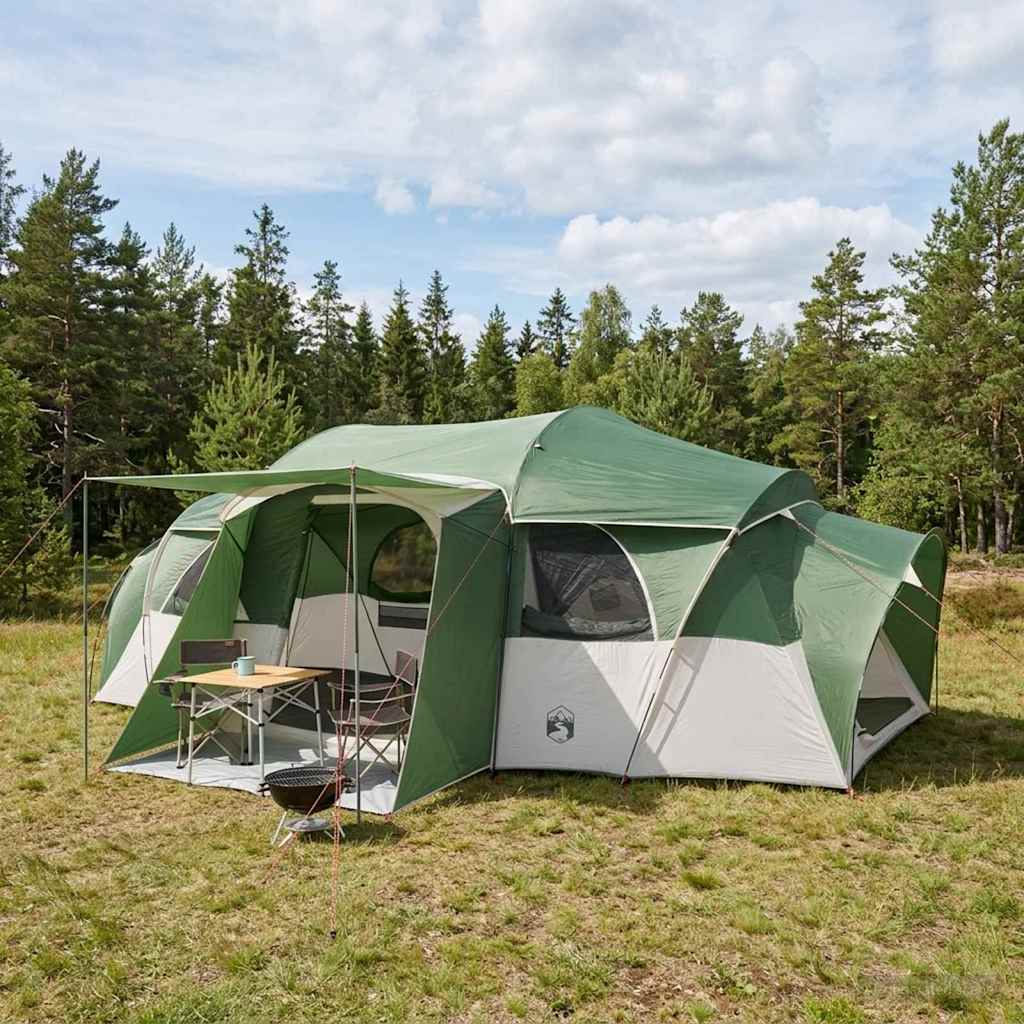 vidaXL Familienzelt mit Regenschutz wasserdicht Blau 18-Personen