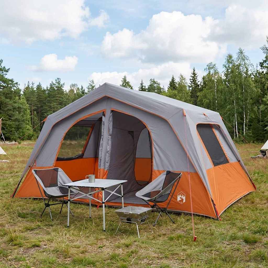 vidaXL Familienzelt Grau und Orange 10 Personen