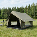 vidaXL Hütten-Zelt Olivegrün 340 x 246 x 210 cm Polybaumwolle
