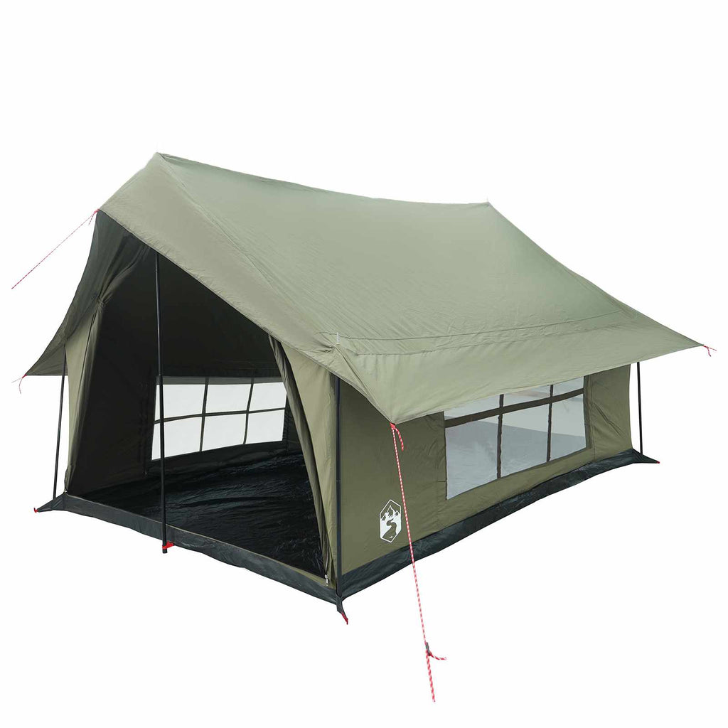 vidaXL Hütten-Zelt Olivegrün 340 x 246 x 210 cm Polybaumwolle