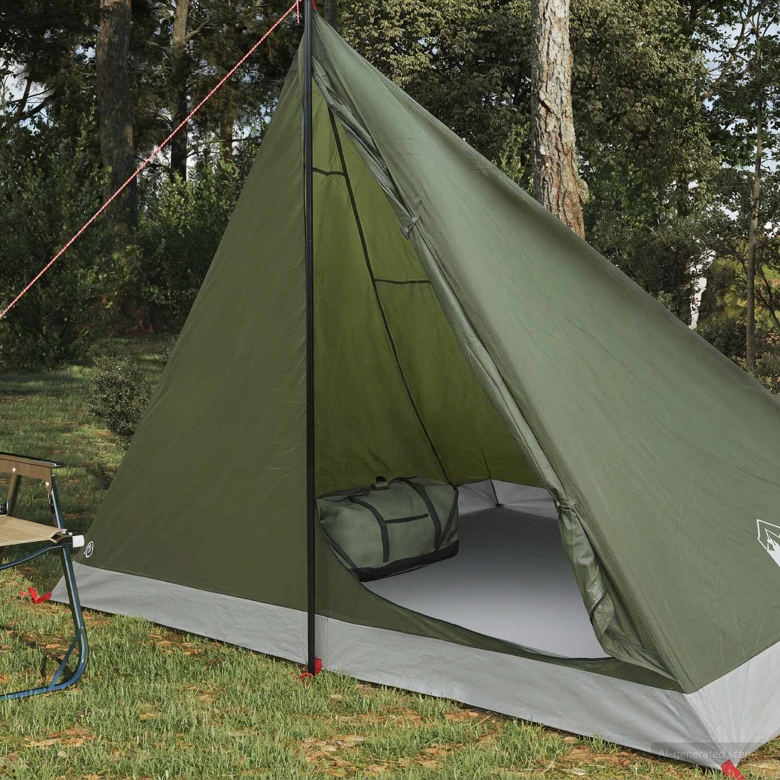 vidaXL Trekkingzelt Olive Grün 4-Personen