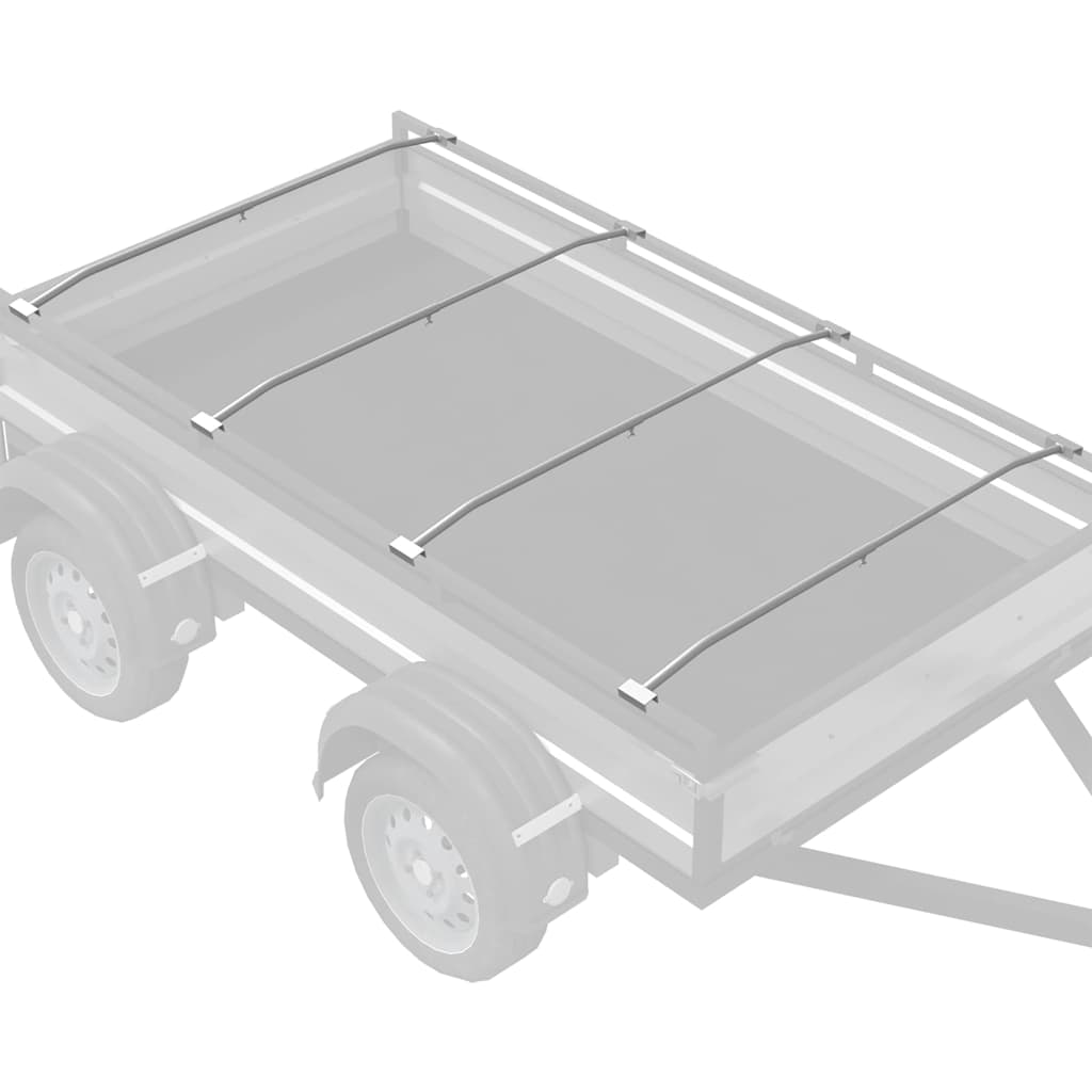 vidaXL Planehalterung für Anhänger 4 pcs Silber 100-145 cm Aluminium