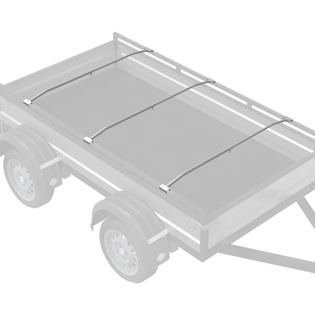 vidaXL Planehalterung für Anhänger 3 pcs Silber 130-210 cm Aluminium