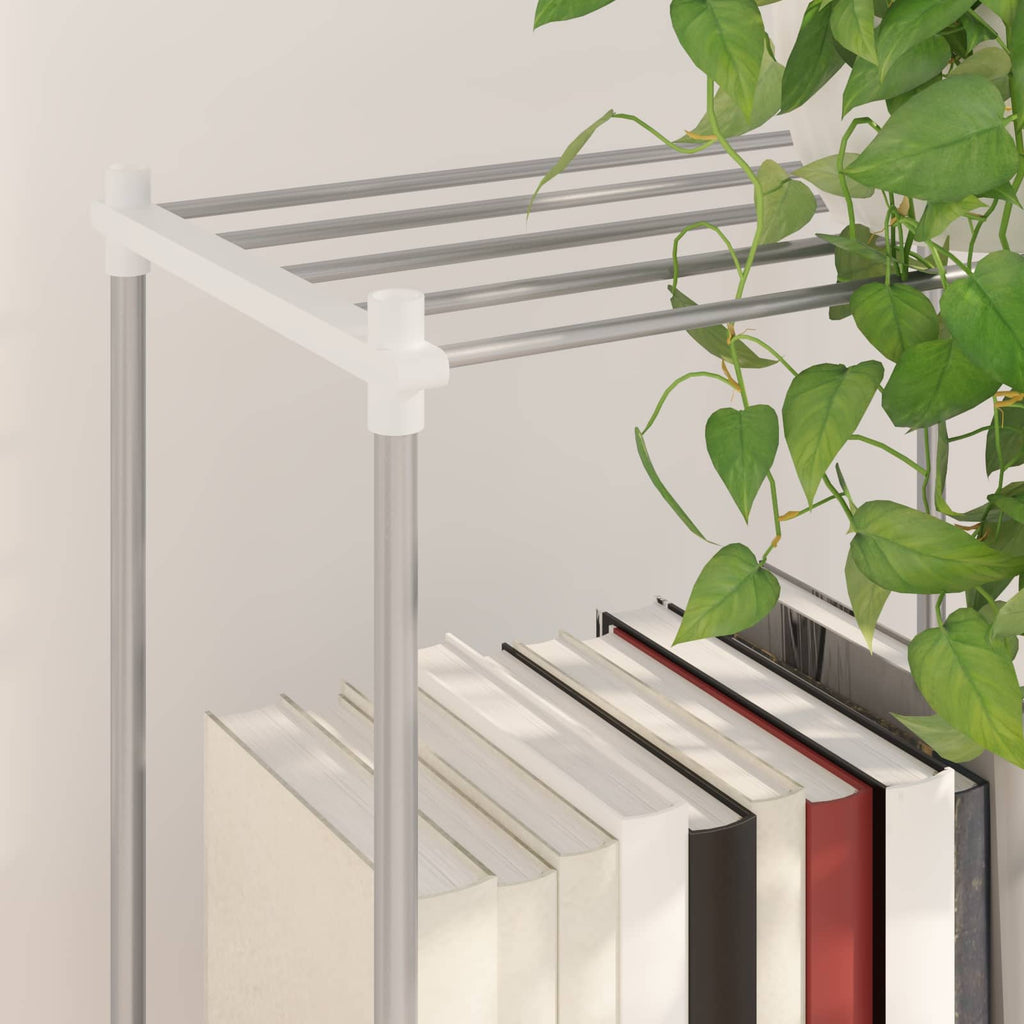 vidaXL Rohregal mit Speicher Weiß 42,5 x 27 x 91,5 cm Aluminium