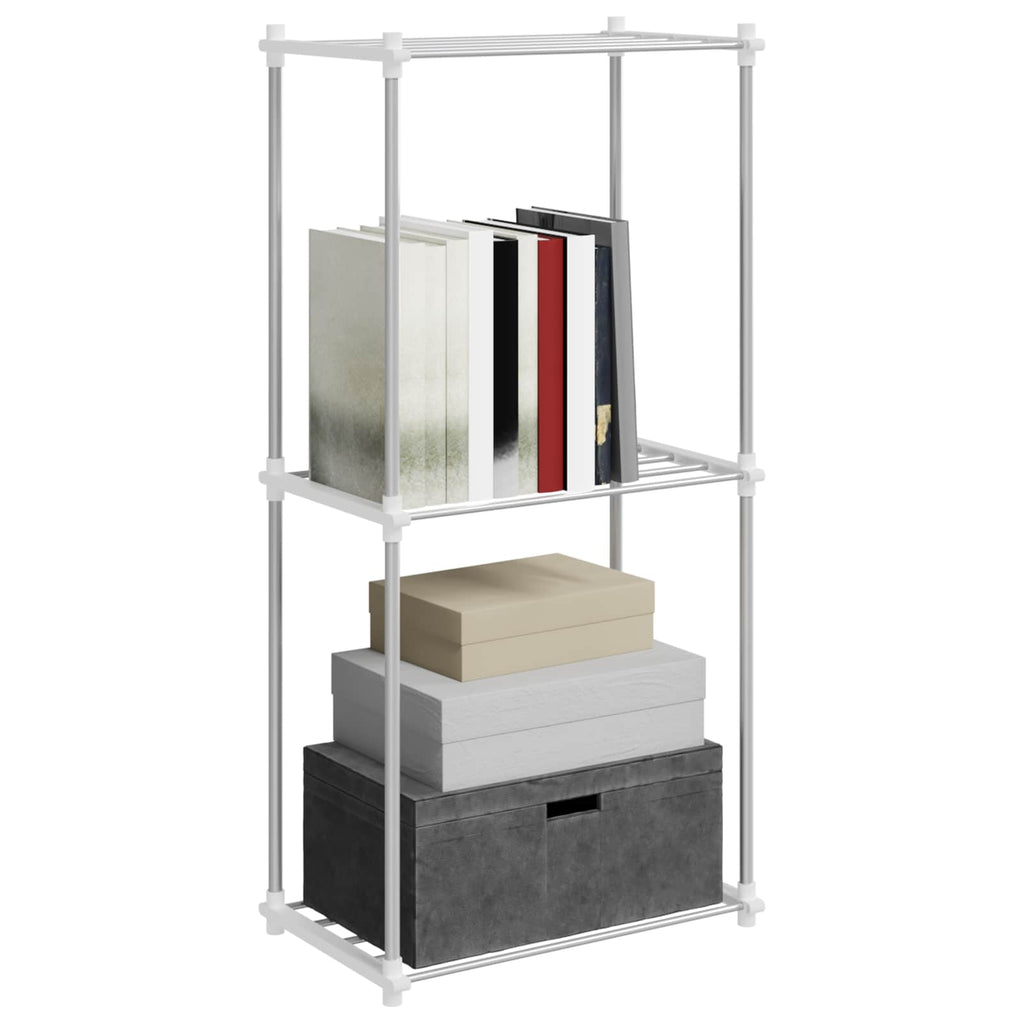 vidaXL Rohregal mit Speicher Weiß 42,5 x 27 x 91,5 cm Aluminium