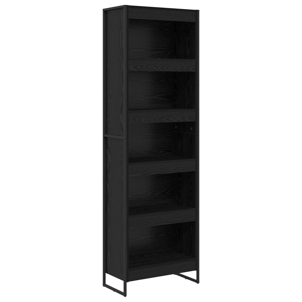vidaXL Bücherregal 2 pcs Schwarz Eichen-Optik 60 x 30 x 189,5 cm