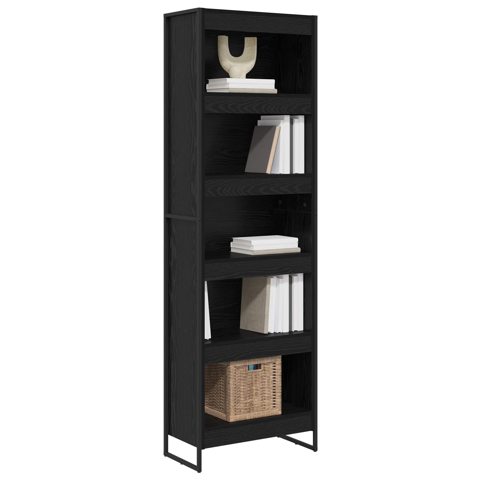 vidaXL Bücherregal 2 pcs Schwarz Eichen-Optik 60 x 30 x 189,5 cm