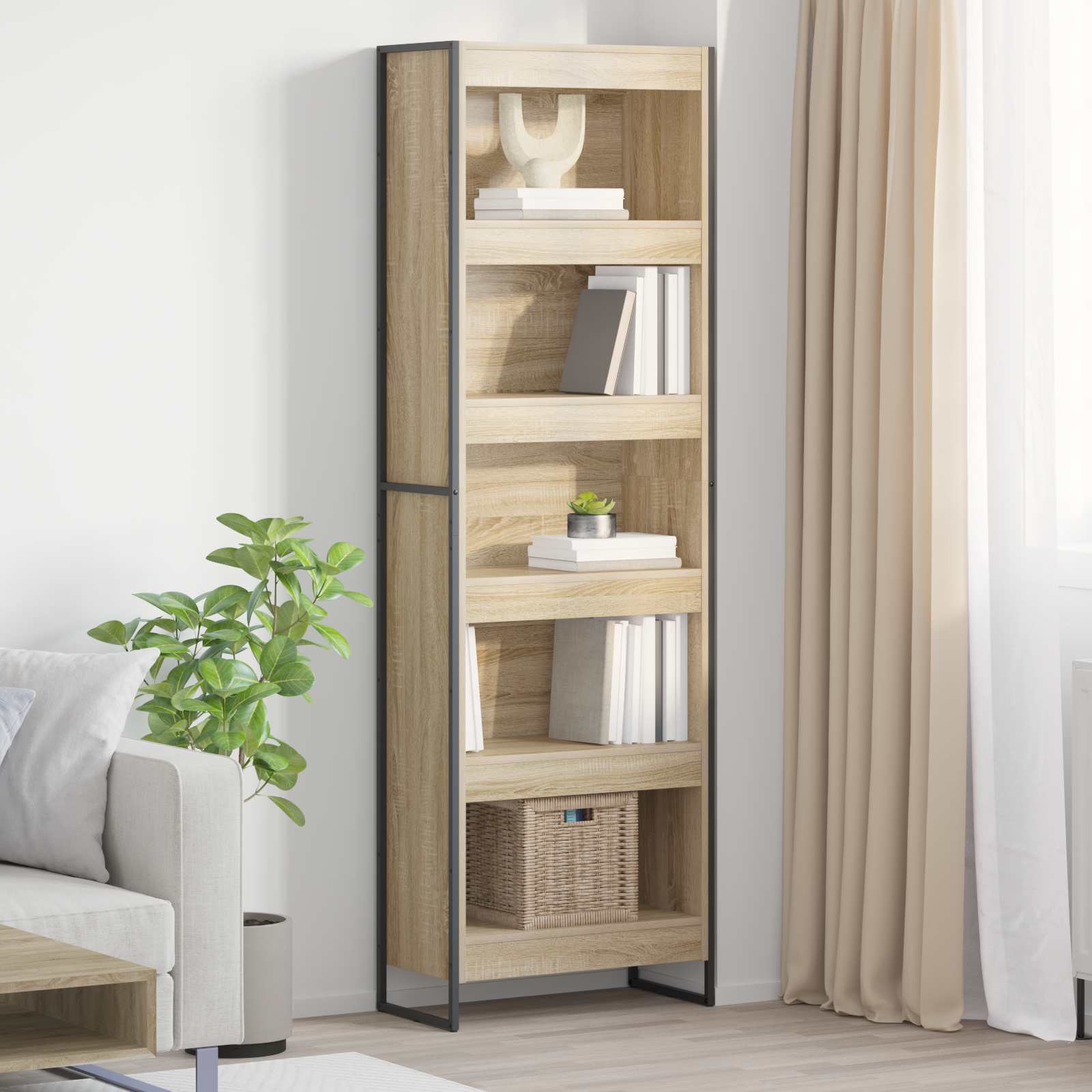 vidaXL Bücherregal 2 pcs Sonoma 60 x 30 x 189,5 cm Holzwerkstoff