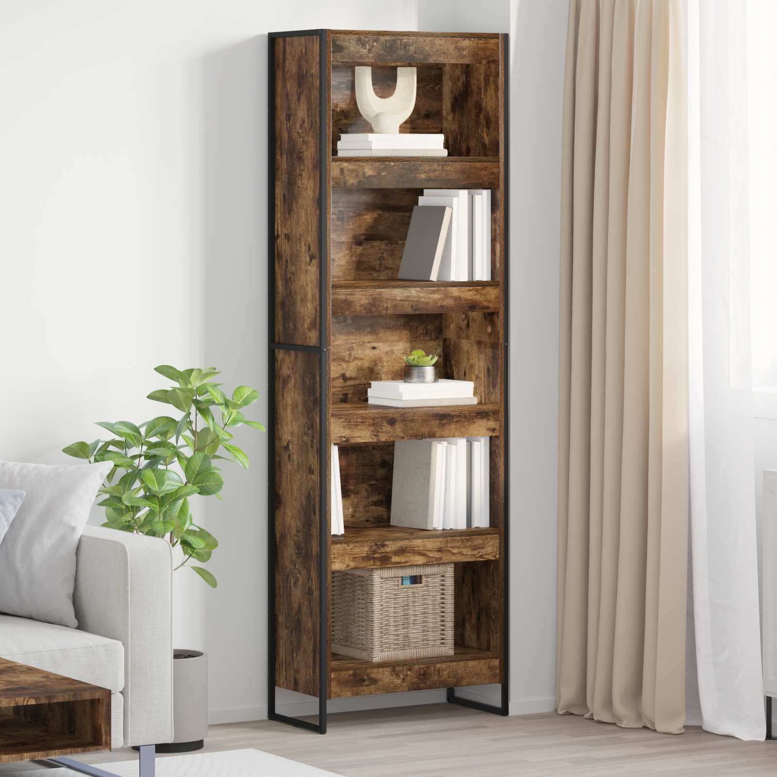 vidaXL Bücherregal 2 pcs Raucharbe 60 x 30 x 189,5 cm Holzwerkstoff