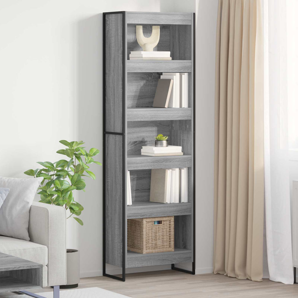 vidaXL Bücherregal 2 pcs Graues Sonoma 60 x 30 x 189,5 cm