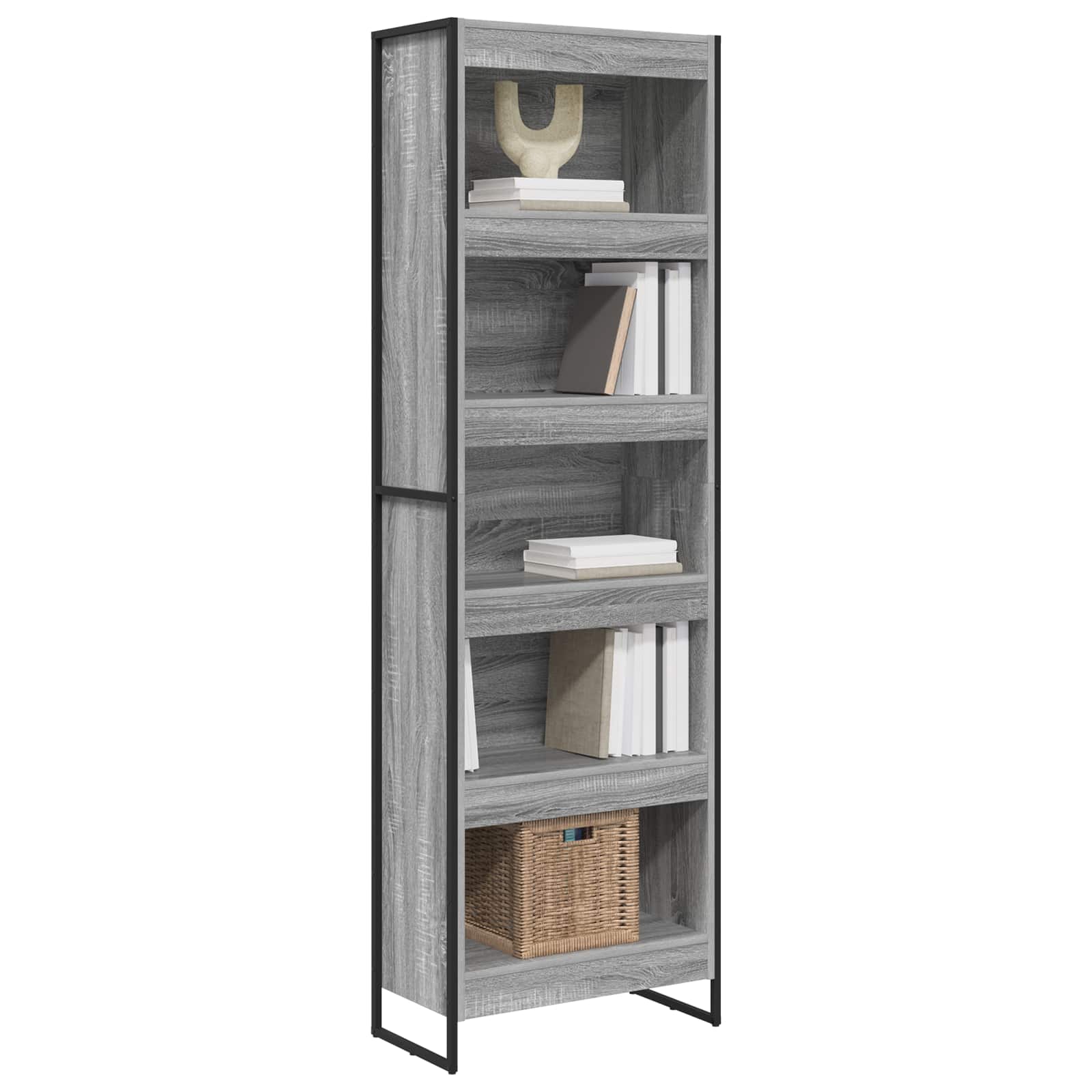 vidaXL Bücherregal 2 pcs Graues Sonoma 60 x 30 x 189,5 cm