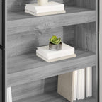 vidaXL Bücherregal 2 pcs Graues Sonoma 80 x 30 x 155 cm Holzwerkstoff