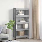 vidaXL Bücherregal 2 pcs Graues Sonoma 80 x 30 x 155 cm Holzwerkstoff