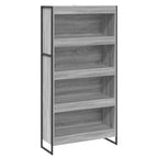 vidaXL Bücherregal 2 pcs Graues Sonoma 80 x 30 x 155 cm Holzwerkstoff