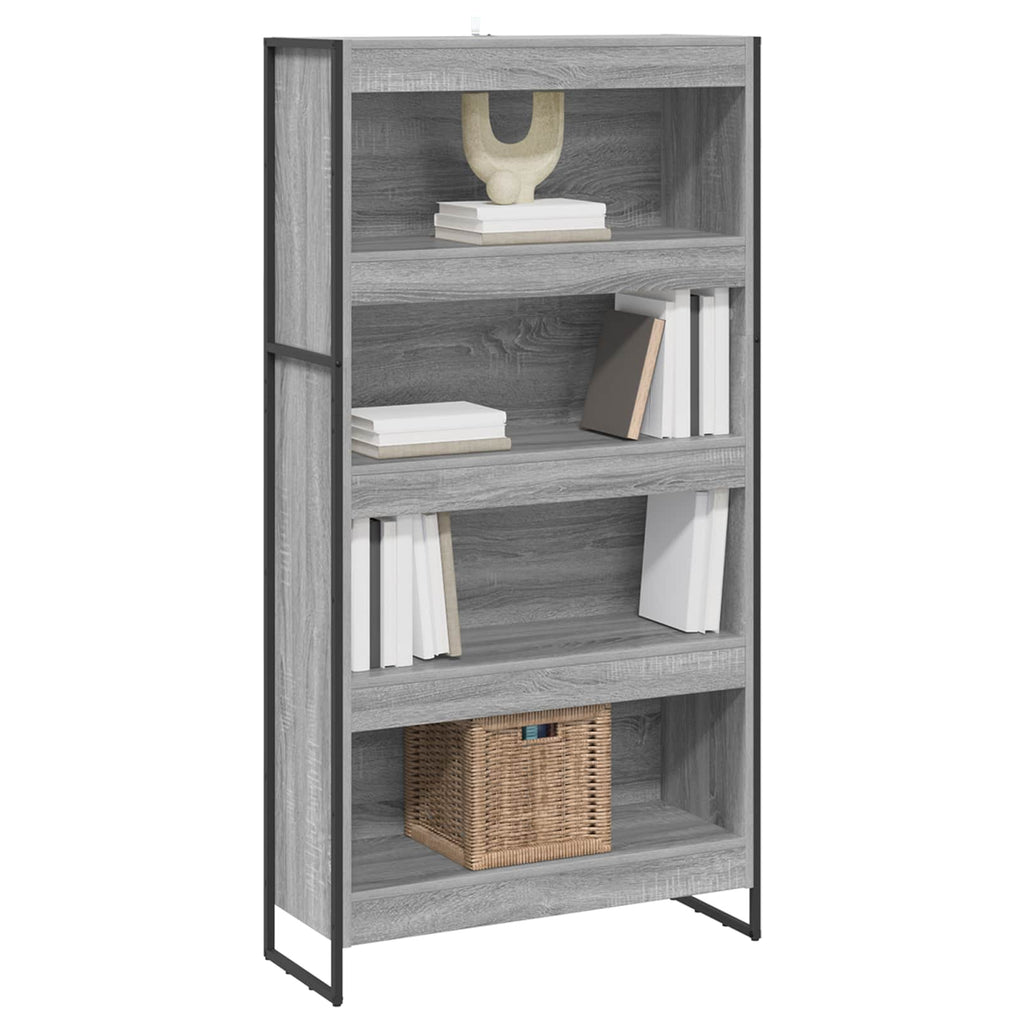 vidaXL Bücherregal 2 pcs Graues Sonoma 80 x 30 x 155 cm Holzwerkstoff