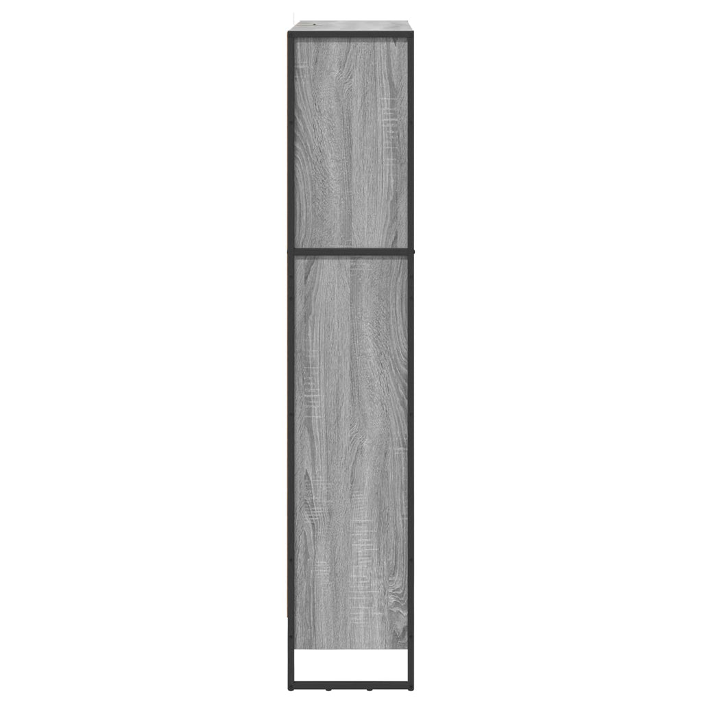 vidaXL Bücherregal 2 pcs Graues Sonoma 80 x 30 x 155 cm Holzwerkstoff