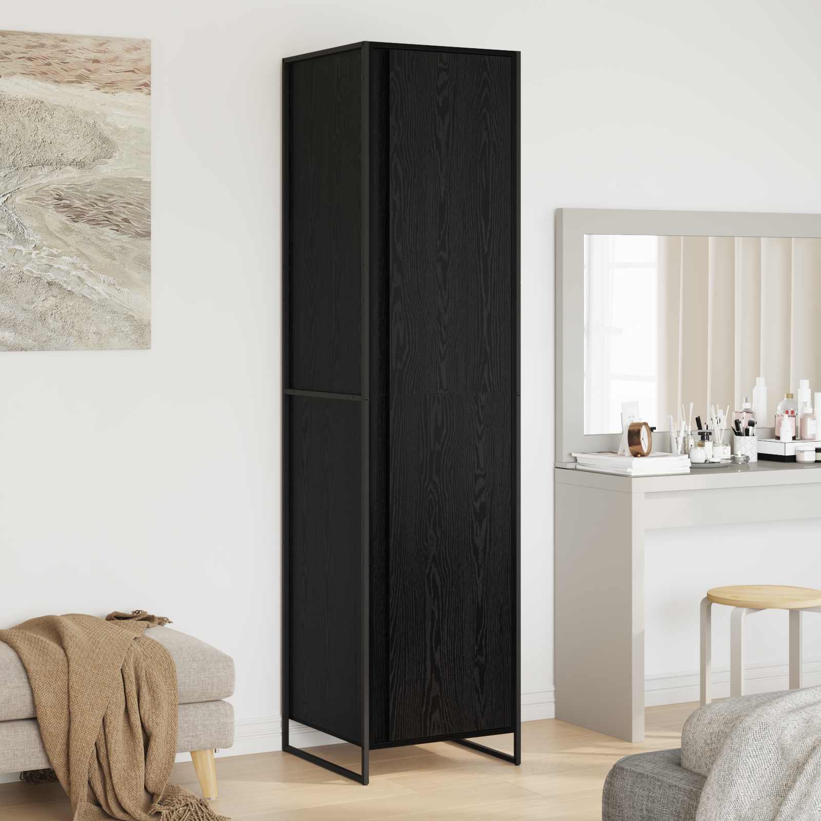 vidaXL Warderobe Schwarz Eichen-Optik 50 x 50 x 200 cm Holzwerkstoff
