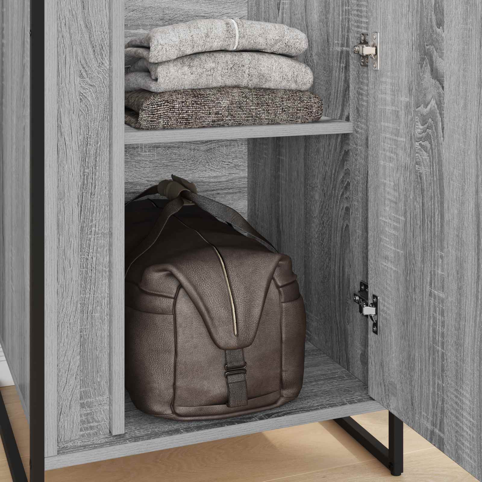 vidaXL Warderobe mit Tür Graues Sonoma 50 x 50 x 200 cm Holzwerkstoff