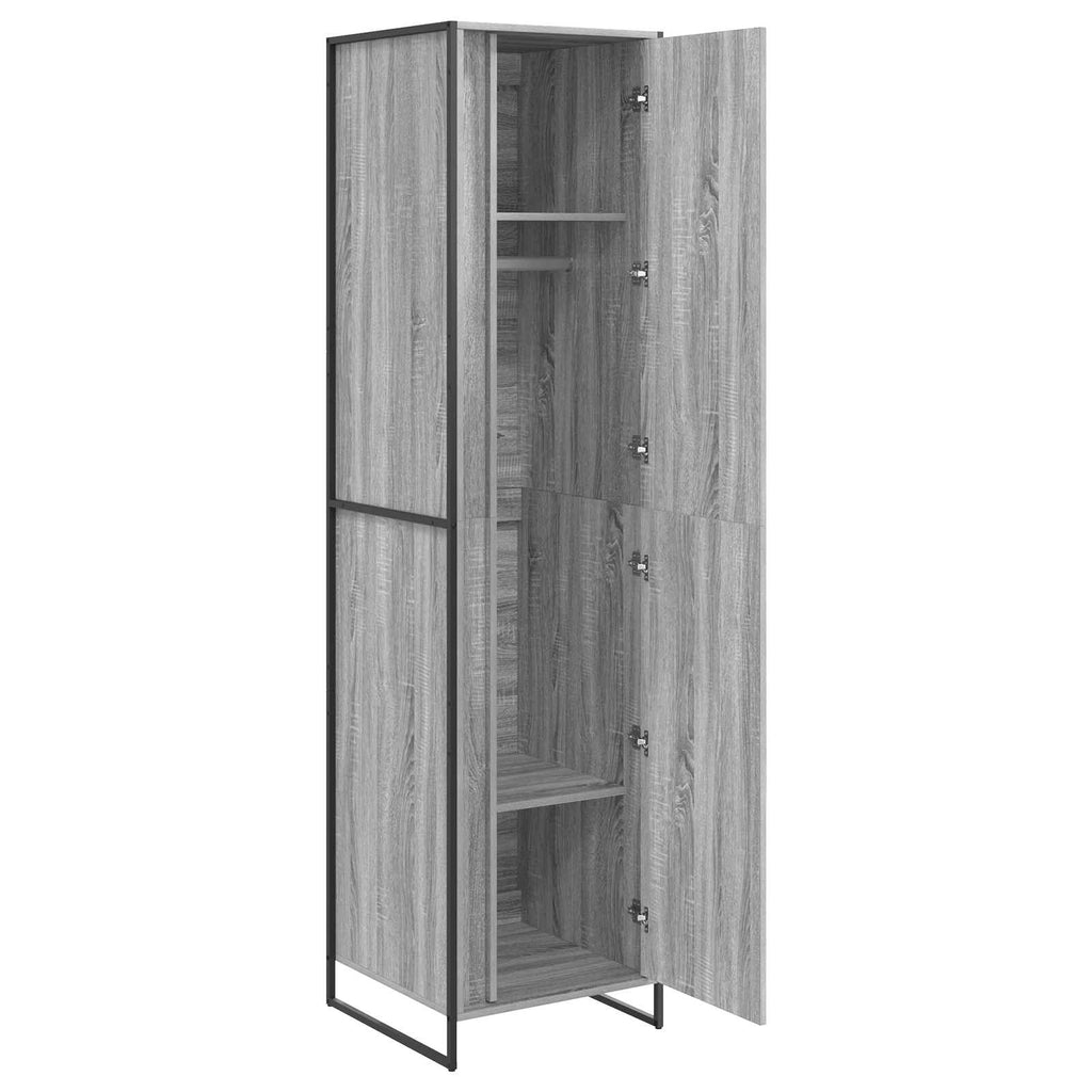 vidaXL Warderobe mit Tür Graues Sonoma 50 x 50 x 200 cm Holzwerkstoff