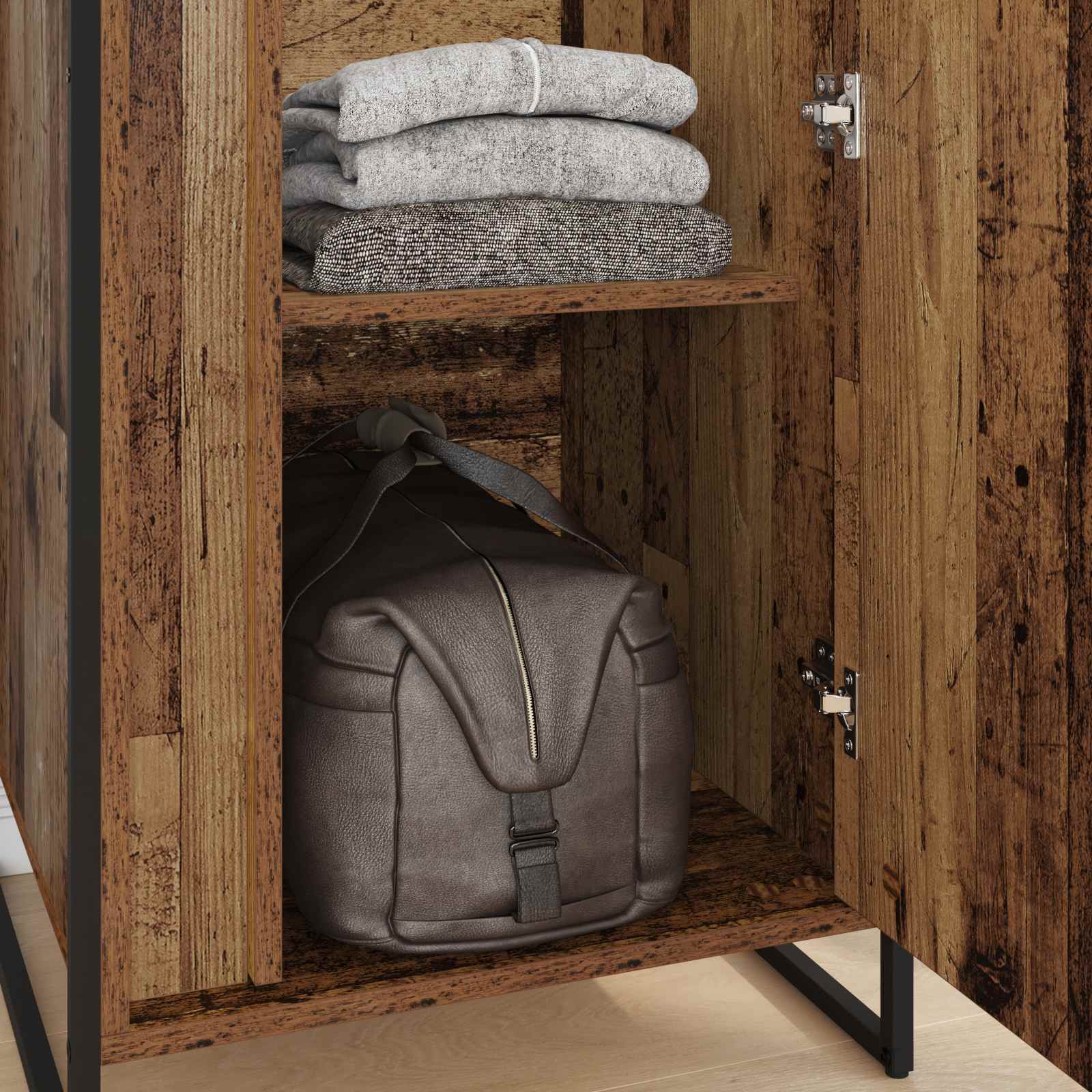 vidaXL Warderobe mit Speicher Altholz 50 x 50 x 200 cm Holzwerkstoff