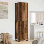 vidaXL Warderobe mit Speicher Altholz 50 x 50 x 200 cm Holzwerkstoff