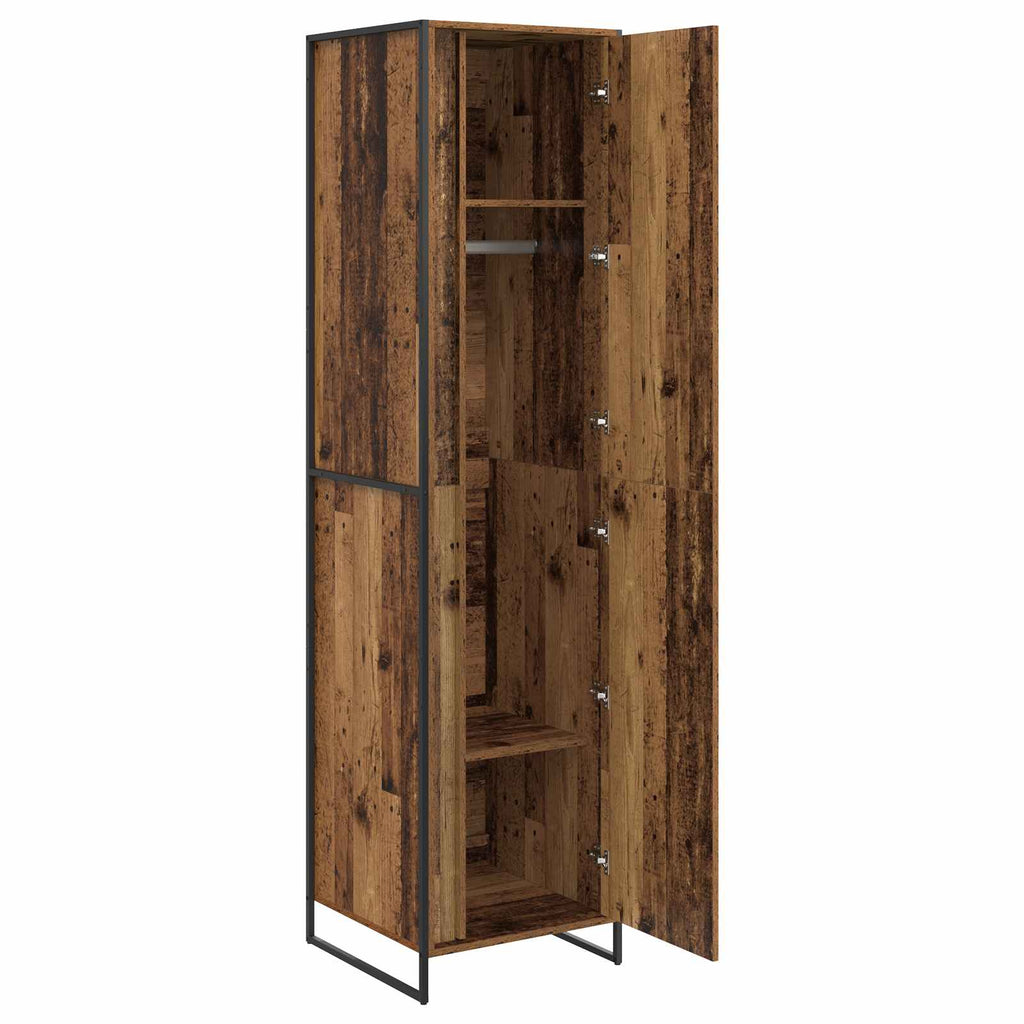 vidaXL Warderobe mit Speicher Altholz 50 x 50 x 200 cm Holzwerkstoff