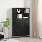 vidaXL Sideboard 2 pcs Schwarz Eichen-Optik 81 x 36 x 150.5 cm