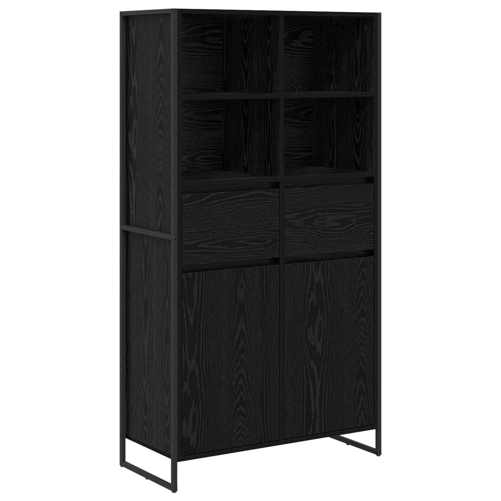 vidaXL Sideboard 2 pcs Schwarz Eichen-Optik 81 x 36 x 150.5 cm