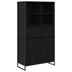 vidaXL Sideboard 2 pcs Schwarz Eichen-Optik 81 x 36 x 150.5 cm