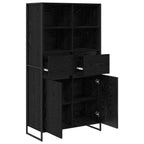 vidaXL Sideboard 2 pcs Schwarz Eichen-Optik 81 x 36 x 150.5 cm