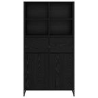 vidaXL Sideboard 2 pcs Schwarz Eichen-Optik 81 x 36 x 150.5 cm