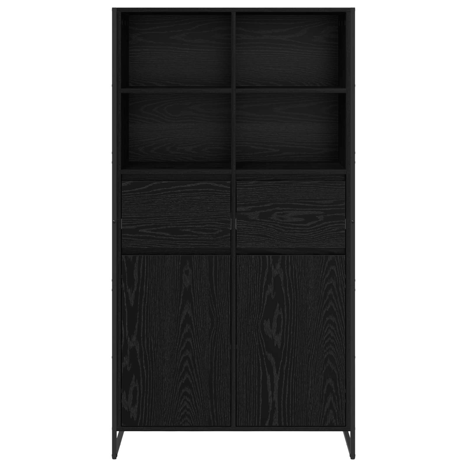 vidaXL Sideboard 2 pcs Schwarz Eichen-Optik 81 x 36 x 150.5 cm