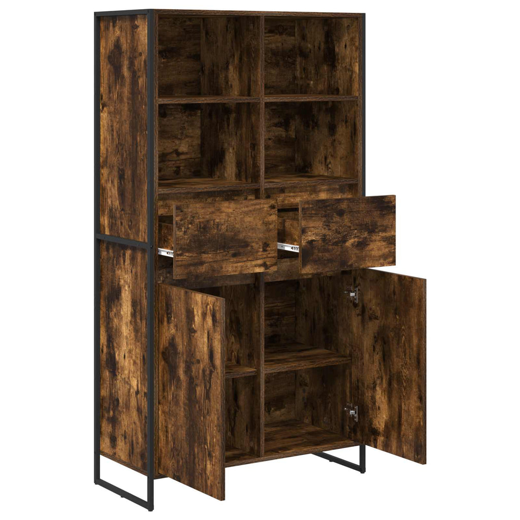 vidaXL Sideboard 2 pcs Raucharbe 81 x 36 x 150.5 cm Holzwerkstoff