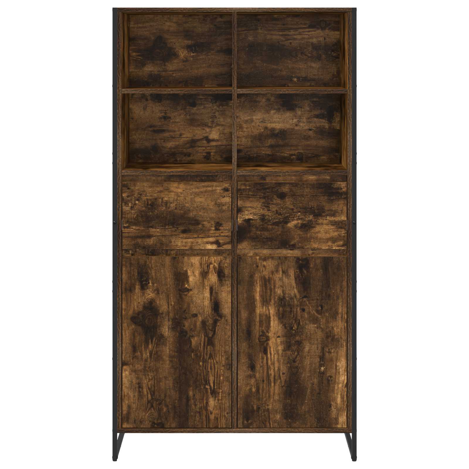 vidaXL Sideboard 2 pcs Raucharbe 81 x 36 x 150.5 cm Holzwerkstoff