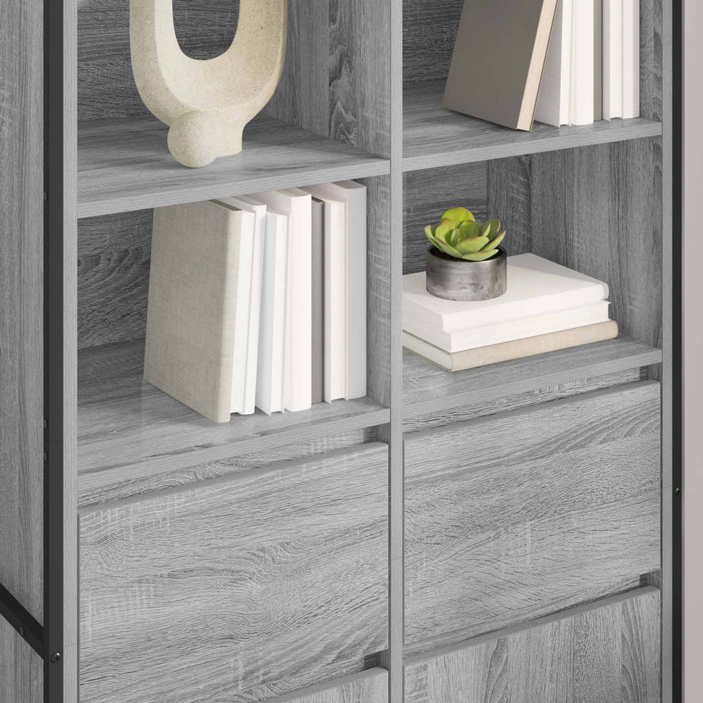 vidaXL Sideboard 2 pcs Graues Sonoma 81 x 36 x 150.5 cm Holzwerkstoff