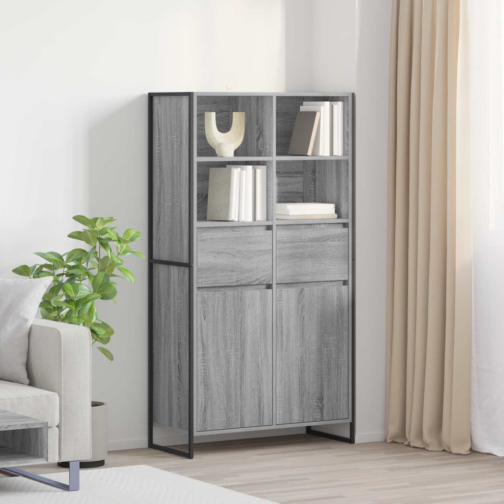 vidaXL Sideboard 2 pcs Graues Sonoma 81 x 36 x 150.5 cm Holzwerkstoff