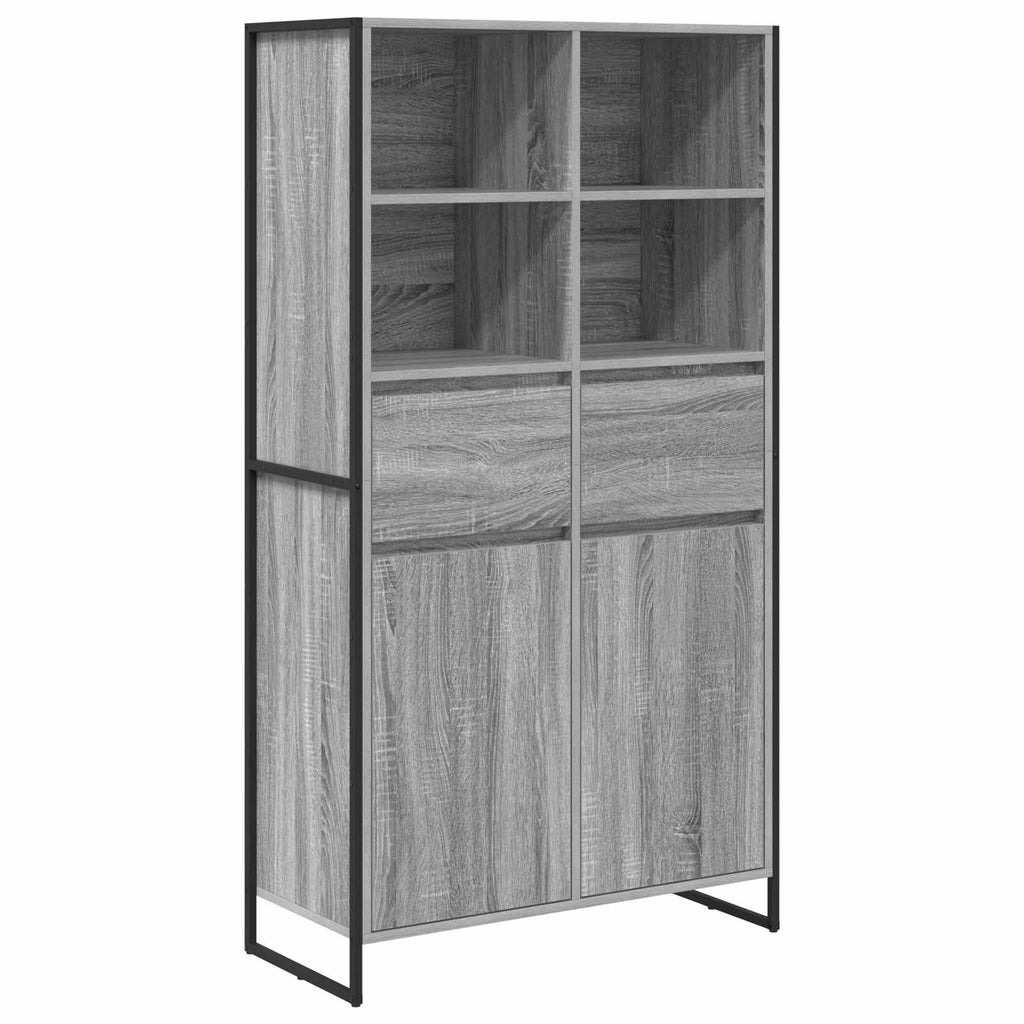 vidaXL Sideboard 2 pcs Graues Sonoma 81 x 36 x 150.5 cm Holzwerkstoff